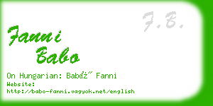 fanni babo business card